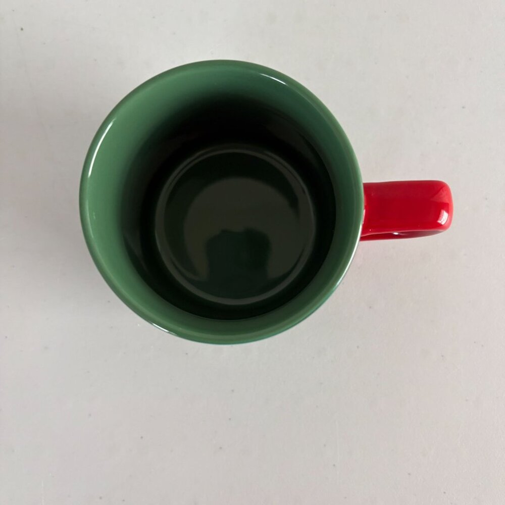 Starbucks Coffee Mug 2022 Green Marble Ombre Pattern Red Handle Siren Logo 11oz - Picture 4 of 8